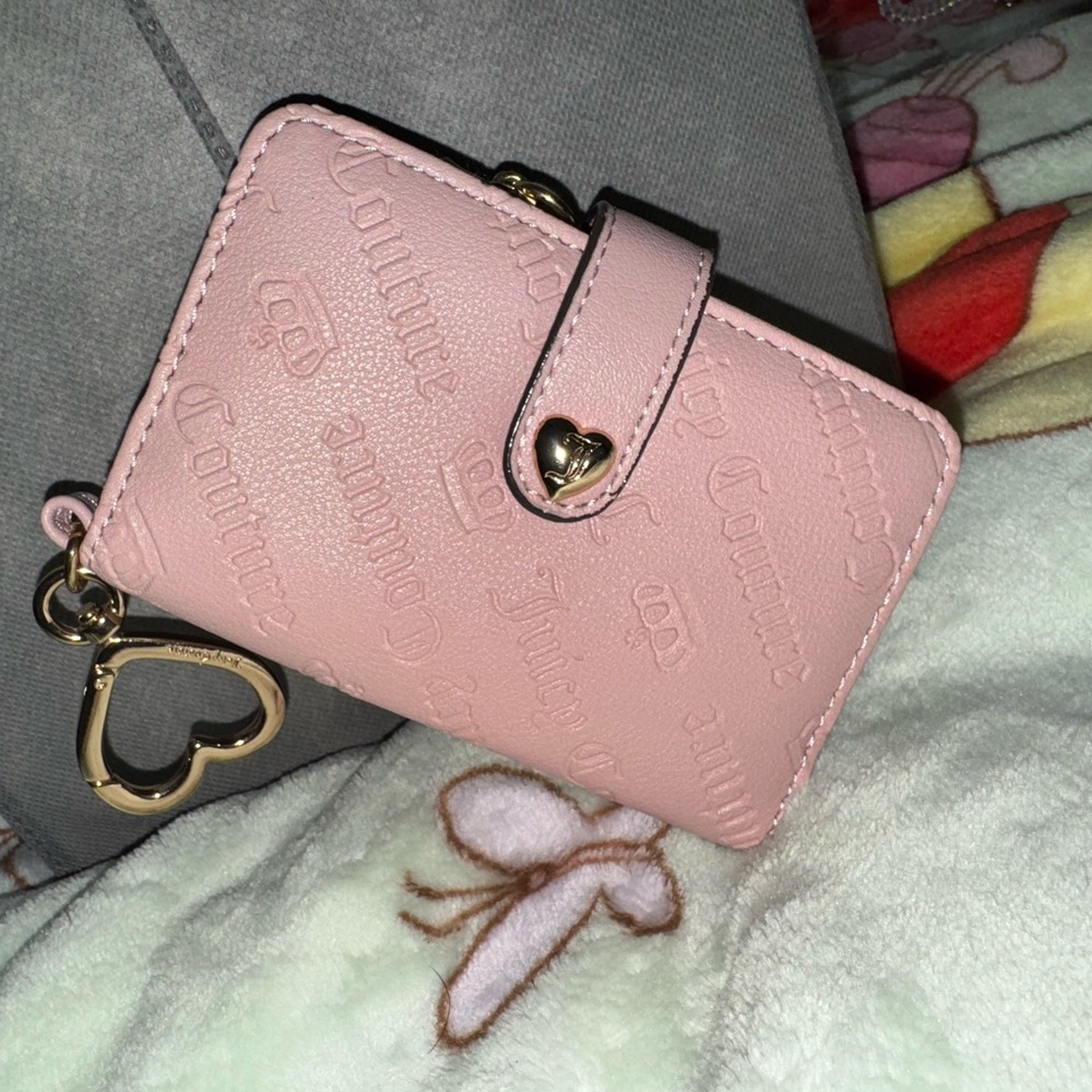 Pink Heart-Embellished Women's Wallet